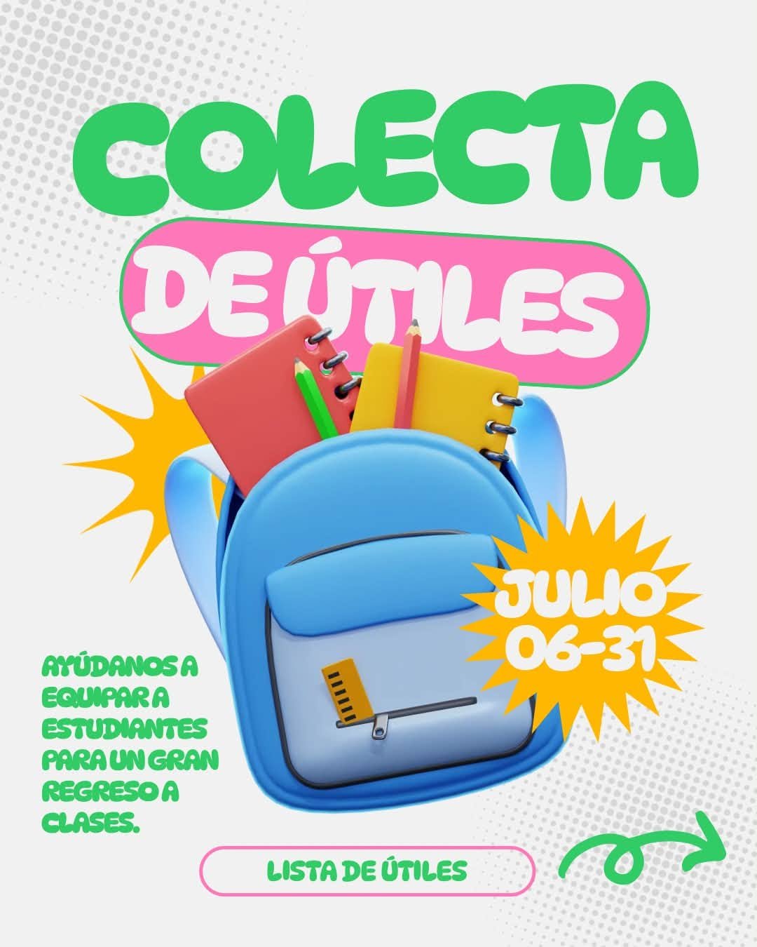Colecta de útiles escolares para la comunidad